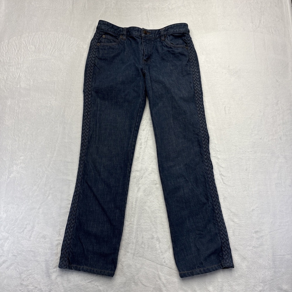 Y2K Armani Exchange AX Bootcut Flare Jeans Women Sz 4 Braid Trim